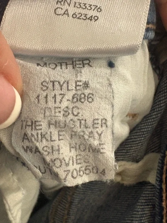 MOTHER The Hustler Ankle Fray Jeans – Size 25 - Picture 5 of 10